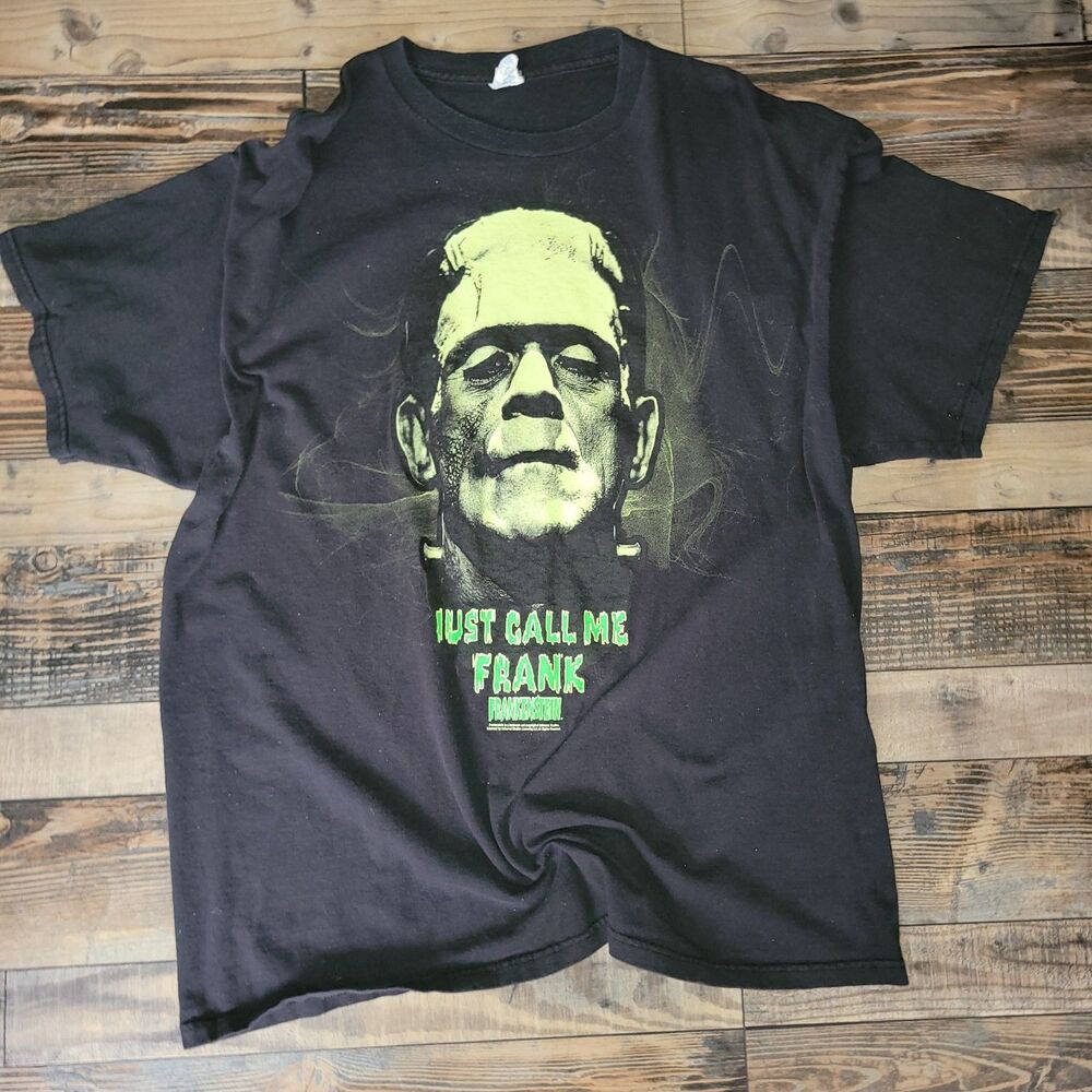 Universal Studios Frankenstein Shirt 2XL Black Just Call Me Frank Glow In Dark